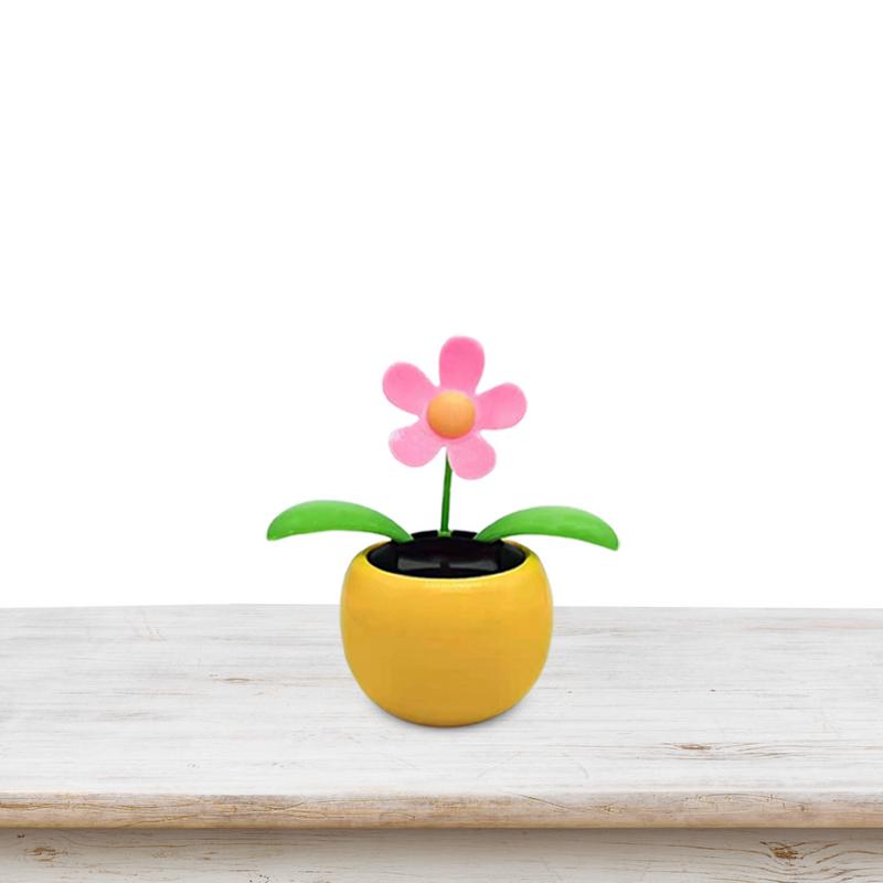 Solar Powered Dancing Flowers Sunflower Car Ornament Portable Shaking Head Sun Flower Creative Gifts For Dashboard
