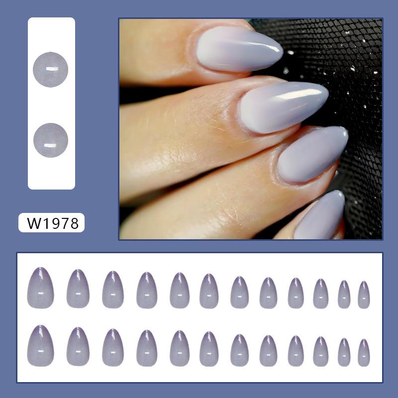 Ледниковый сине-фиолетовый градиентный нежный шарм Европейский и американский стиль съемные накладные ногти 24 шт.