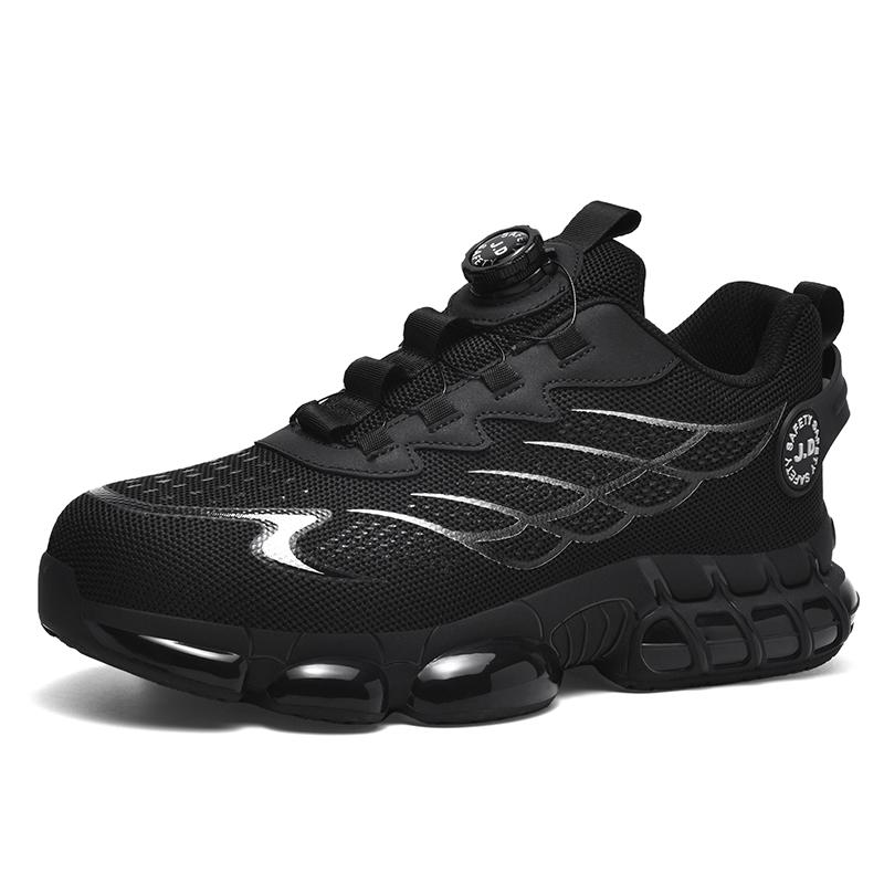 Rotary Buckle Work Sneakers Protective Shoes Lightweight Safety Shoes Puncture-Proof Anti-smash Steel Toe Shoes Work Boots Men