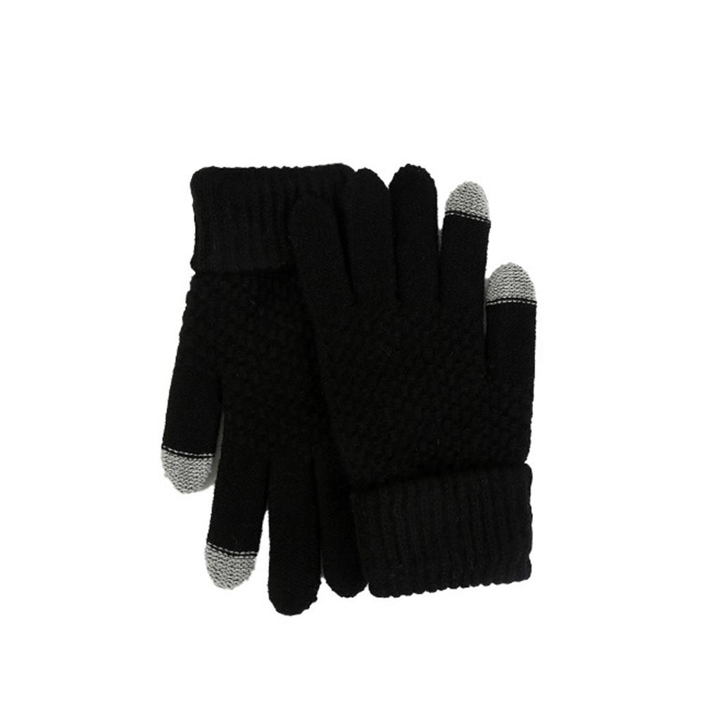 Winter Gloves Plus Velvet Thick Cold-proof Cycling Screen Knitted Gloves Warm Unisex Wool Gloves