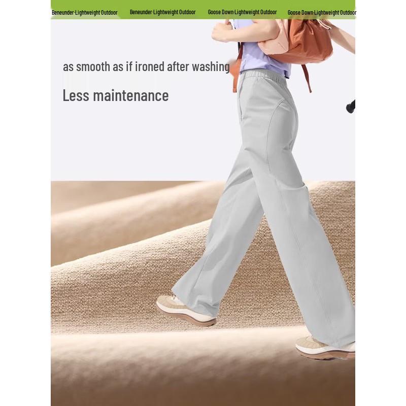 Xiang Le Mei Women s Quick-Dry Ice Silk Straight-Leg Pants