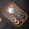 Chinese Glass Bamboo Dry Tea Tray Teapot Teacup Mat Storage Tray Pot Bearing Small Tea Table Household Tea Set Accessories