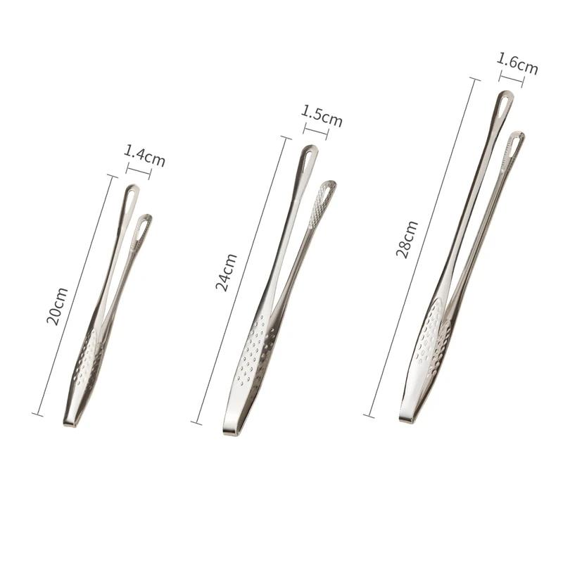 Kitchen Tongs Stainless Steel Long Handle Barbecue Tongs Food Clips Cooking Tweezers Suitable For Home Vegetable/meat Barbecue