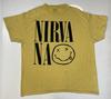 Nirvana Happy Face Graphic T-shirt Men XL Yellow Short Sleeve Music