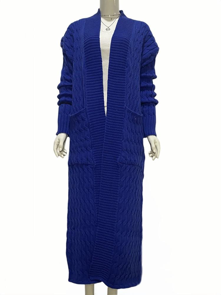 2025 European & American Women's Casual Long Sleeve Plus Size Cardigan - Autumn/Winter New Arrivals