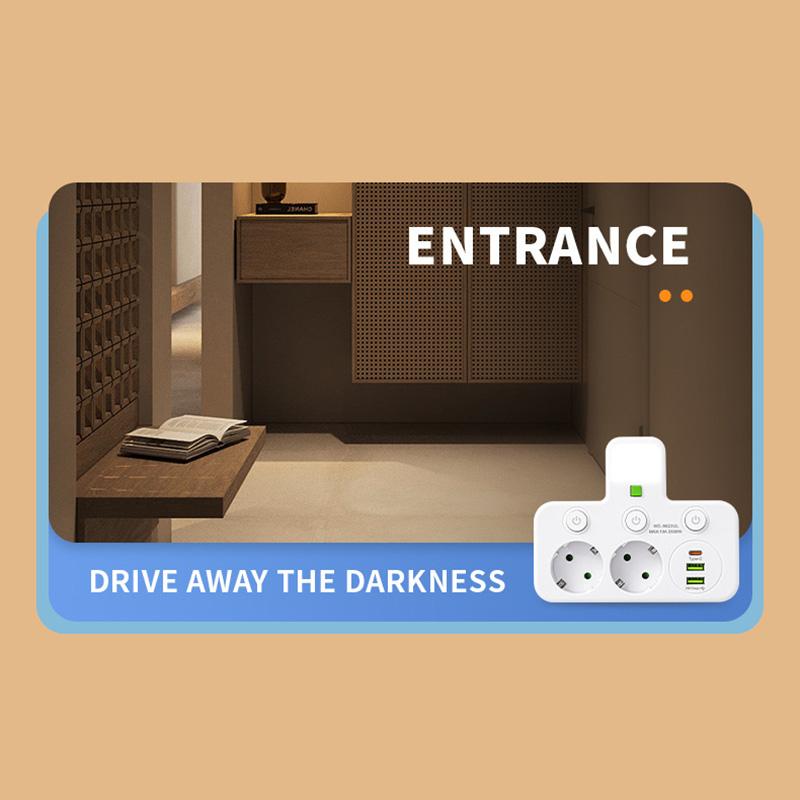 EU Wall Plug 1 to Multiple Sockets Multitap – USB & Type-C Ports, No Cord, 2500W Max