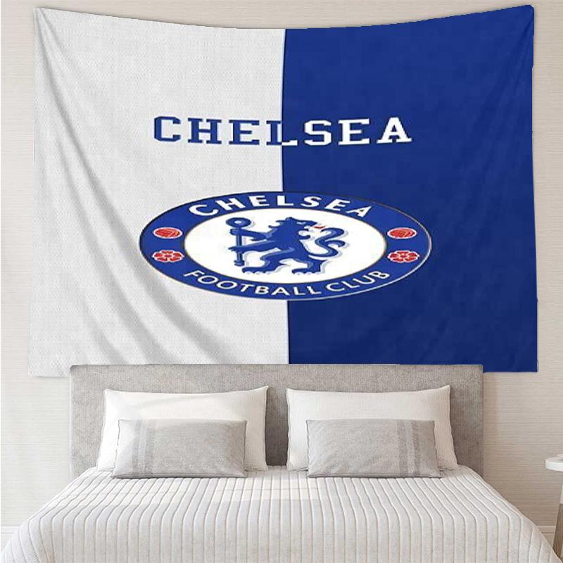 Chelsea Football Club Print Tapestry, Backdrop, Easy Setup, Ideal for Bedroom, Office & Living Room, with Aesthetic Wall Hanging Decor.