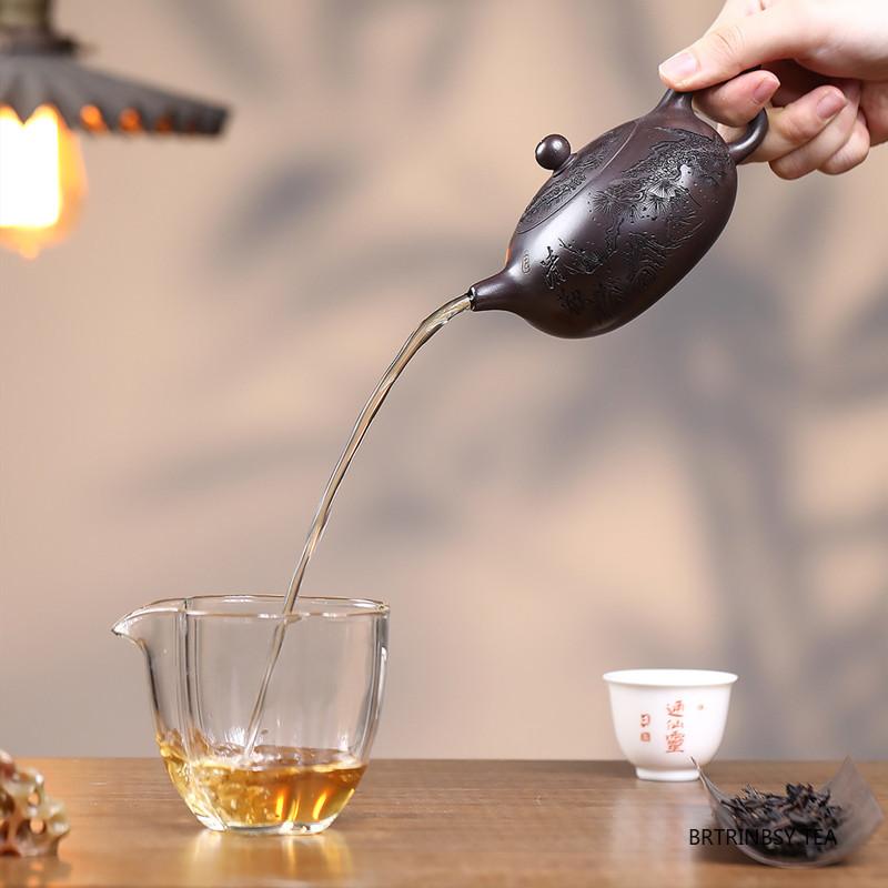Tradition Yixing Purple Clay Teapot Chinese Handmade Tea Pot Household Beauty Kettle Raw Ore Zisha Tea Set Accessories 210ml
