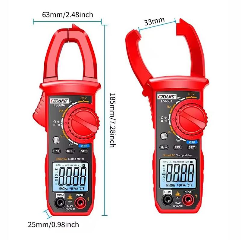 Digital Clamp Meter Multimeter DC/AC Voltage 6000 Counts Current Ammeter Tester Car Amp Hz Capacitance NCV Ohm Tester Tools