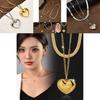 Elegant Gold And Silver Heart Shaped Titanium Steel Necklace For Layered Fashion Styles