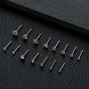 15pcs Stainless Steel L Nose Rings Studs Square Round Diamond CZ Nostril Piercing Jewelry with Zircon Stone for Weddings Gifts