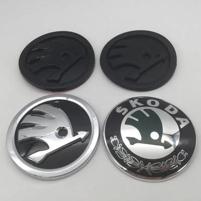 90mm 80mm FIT for Octavia Kodiaq Karoq Car Front Head Hood Bonnet Emblem Rear Tail Trunk Sticker Badge Styling Accessories