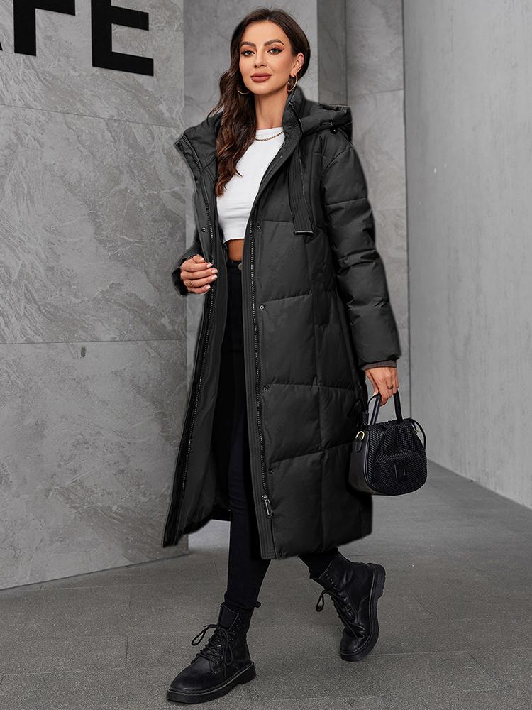 Cinemore Women's jacket long Fashion Grace women winter down jackets Zipper pocket with belt parka high quality outwear 9085