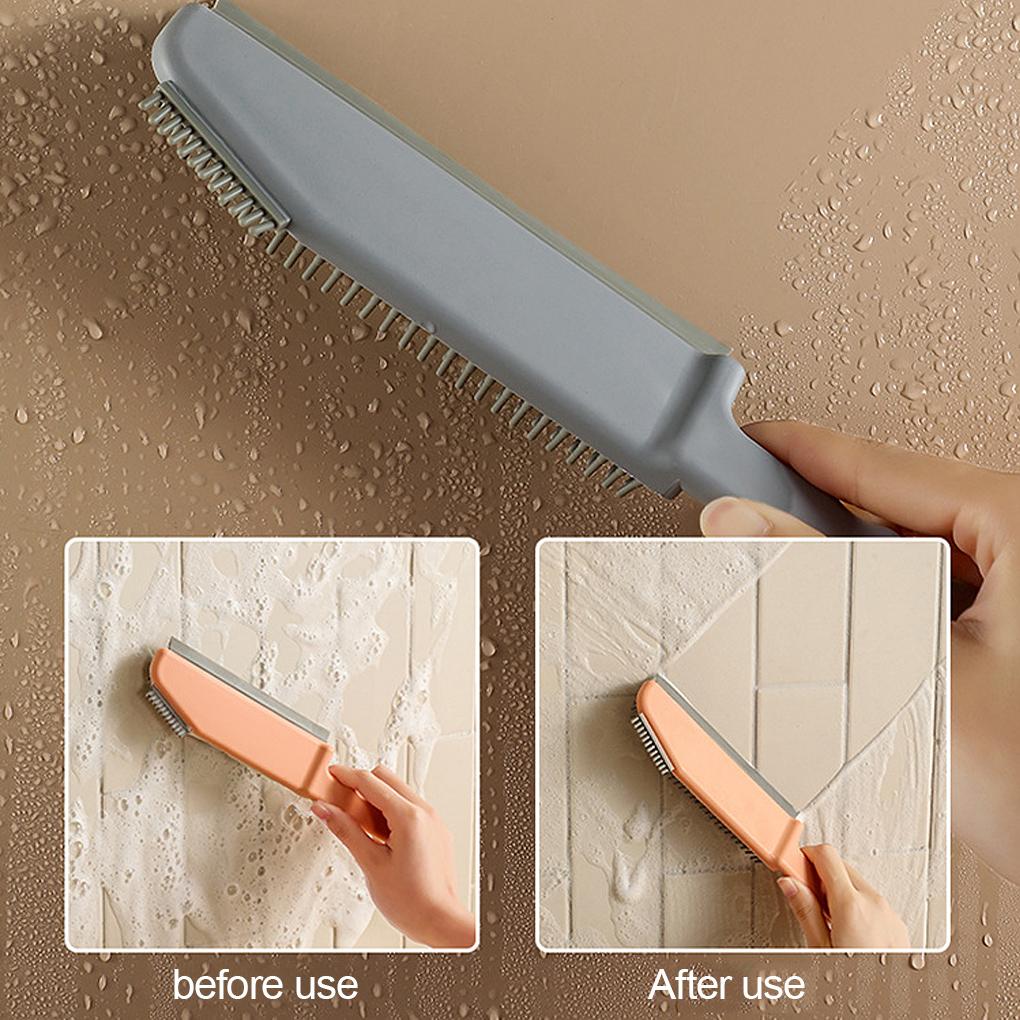 Cleaning Brush 3-in-1 Handheld Handle Side Handheld Handle Scraper Silicone Window Dirt Removing Tool for Bathroom Kitchen