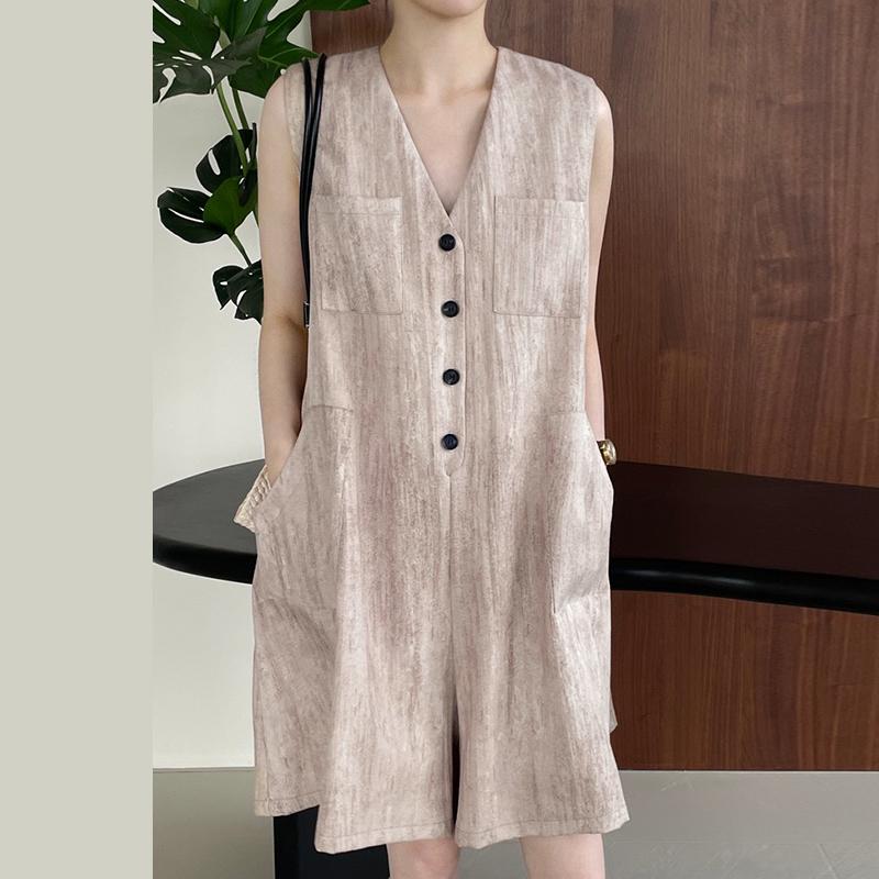 

ZANZEA Женские летние повседневные комбинезоны без рукавов с V-образным вырезом 5XL хаки