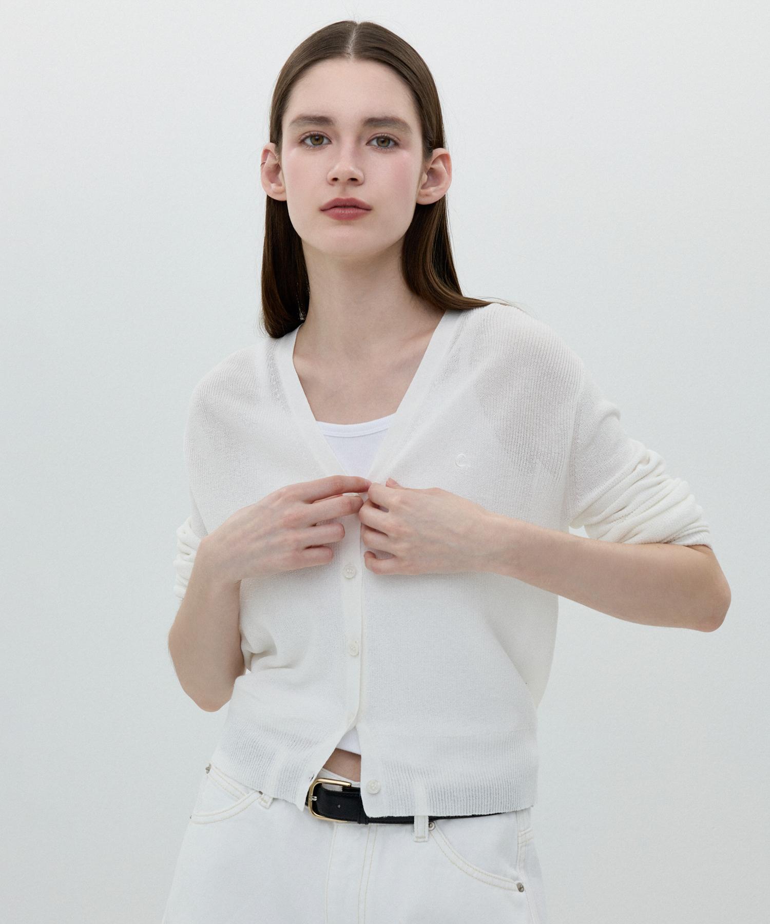 Clove [25Ss Clove] Summer Cardigan (White) White/Free