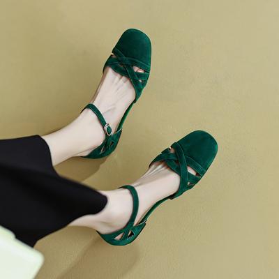 Summer Gladiator Sandal Roman Style Women Flats Kidsuede Lady Sandals Female Retro Casual Flats Buckle Strap Vintage Flat Shoes