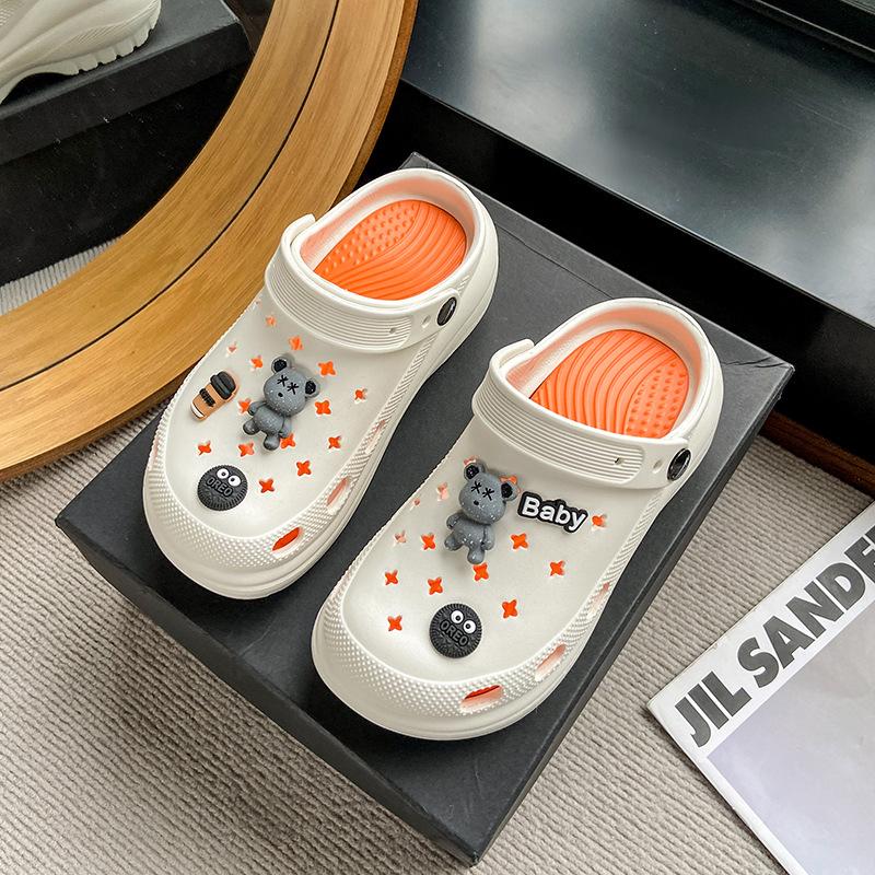 CH Hole Shoes New Heightened Thick-soled Non-slip Summer Outdoor Beach Baotou Drag Home Cool Slippers