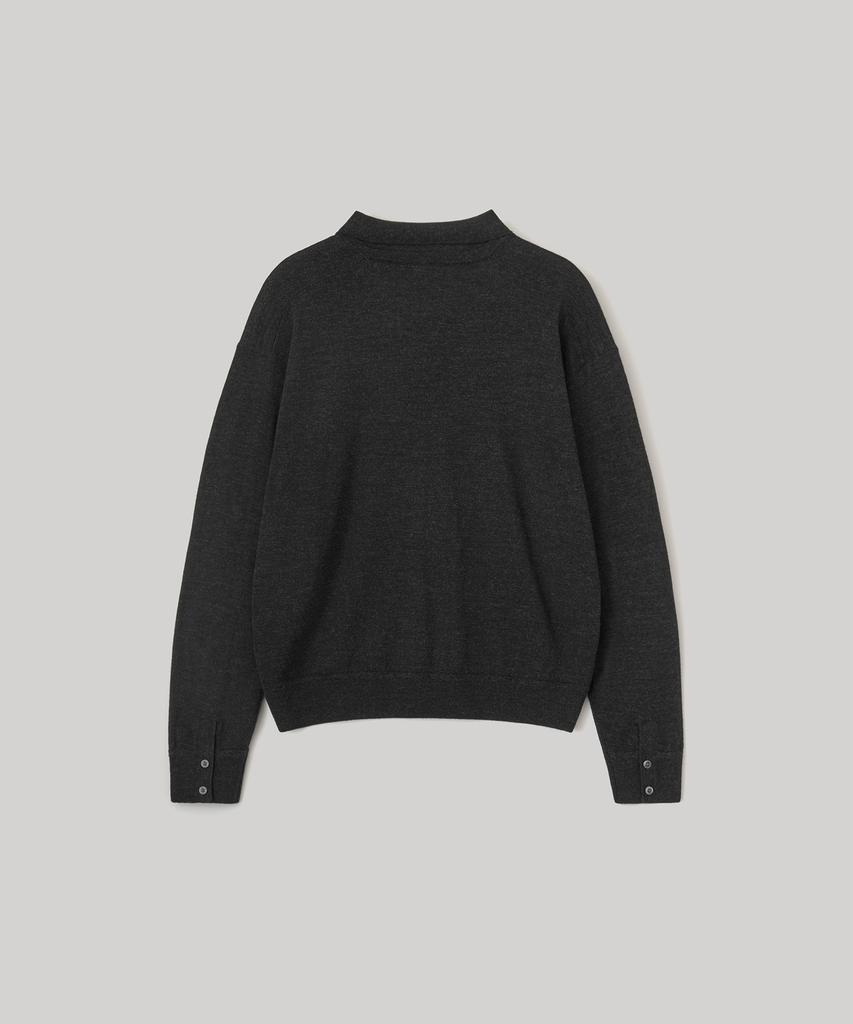ANOTHER OFFICE Soutien Collar Knit Pullover (Almost Black)