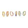 6pcs Vibrant Enamel Drop Earrings Set Cubic Zircon Ear Jewelry Accessories for Stylish Women and Fashion Enthusiasts