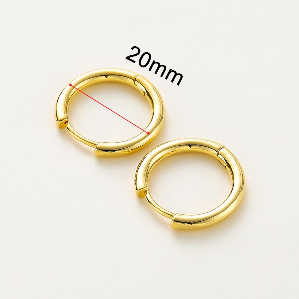 14K 18K Gold Plated Round Circle Gold Plated Hoop Earrings For Women Korean Fashion Ring Earrings Jewelry Accessories