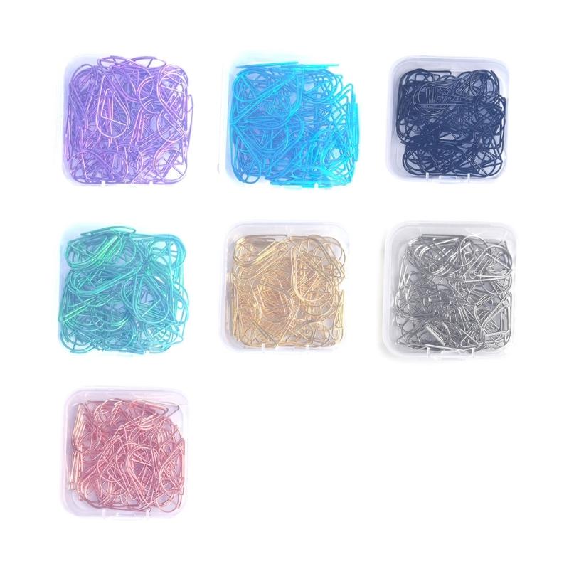 50 Pcs Decorative Paper Clips Teardrop Paper Clip Bookmarks Metal Paperclips Creative Planner Clips for Office