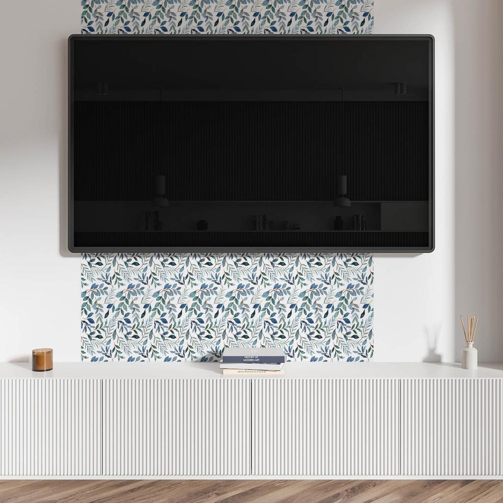 Winylowy Panel Ścienny Z Nadrukiem Do Jadalni 120X60 Cm Roślinny Wzór Na Tle