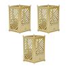 3set Pen Holder Golden Appearance Electroplating Quadrate Educational DIY Assembly Office Pen