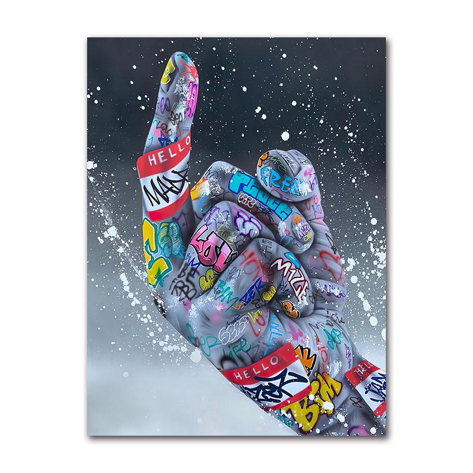 Show Teeth Lips Graffiti Art Painting Street Kiss Posters and Prints Wall Art Picture for Living Room Bedroom