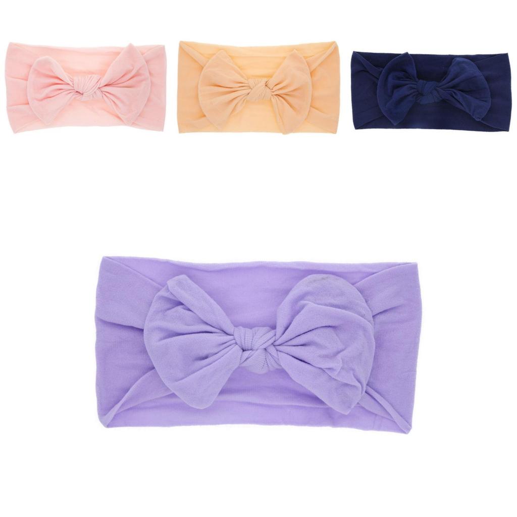 Lovely Baby Nylon Bow Bunny Ear Headband Soft Broadside Hair Accessory For Child With Good Elasticity