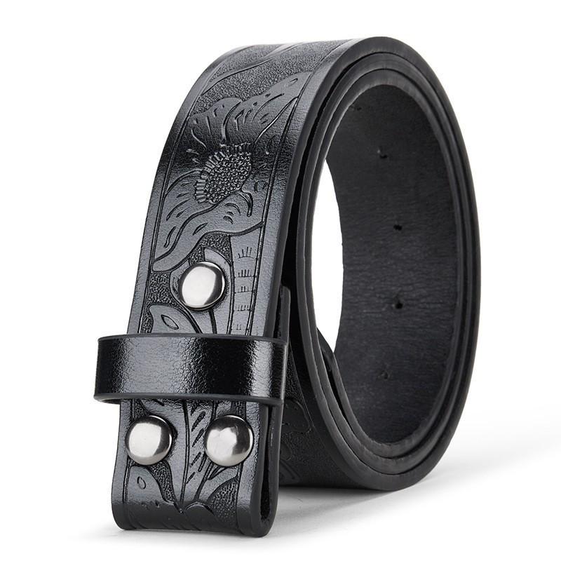 Men's Western Retro Cowboy Belt with Large Buckle - Trendy Street Style Waistband