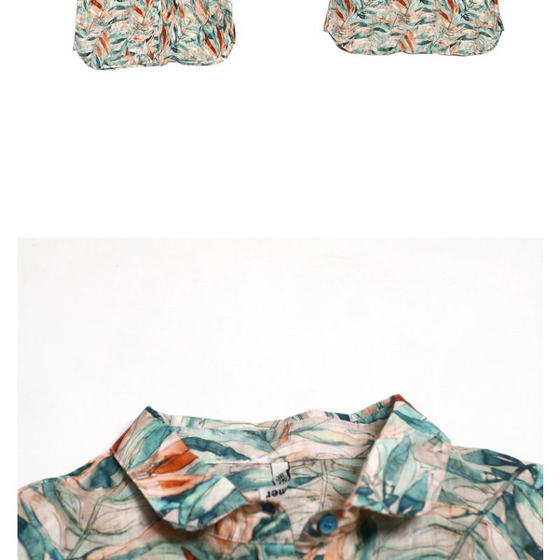 Women S Literary Retro Cotton Linen Floral Long Sleeve Loose Mid Length Shirt