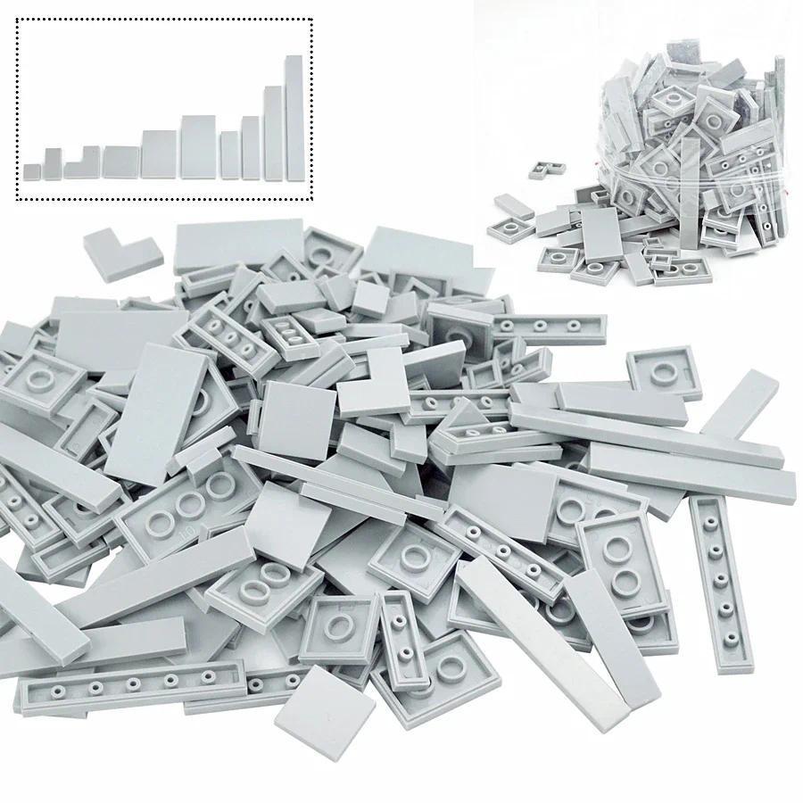 150PCS  DIY Model Smooth Thin Building Blocks MOC Multicolour Toy Parts Bulk Figures Flat Tile Bricks Educational Children Toys Gift Leduo