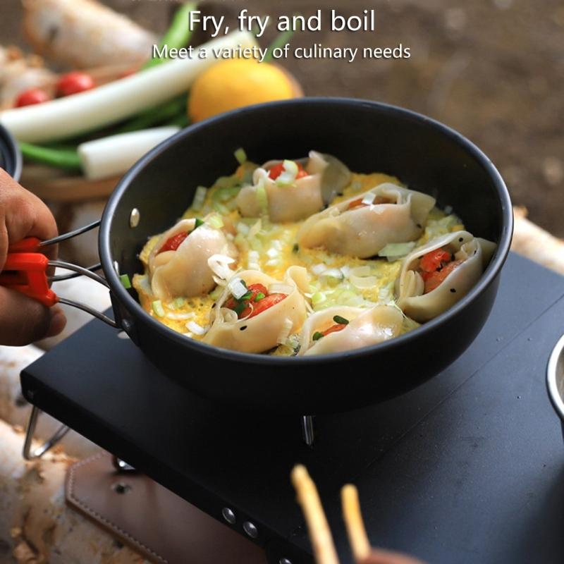 Camping Frying Pan Portable Quick Heating Skillets Foldable Cookware Pot