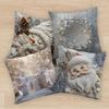 Cute Cartoon Christmas Pillowcase - Polyester Embroidered Print Sofa Cushion for Holiday Decoration