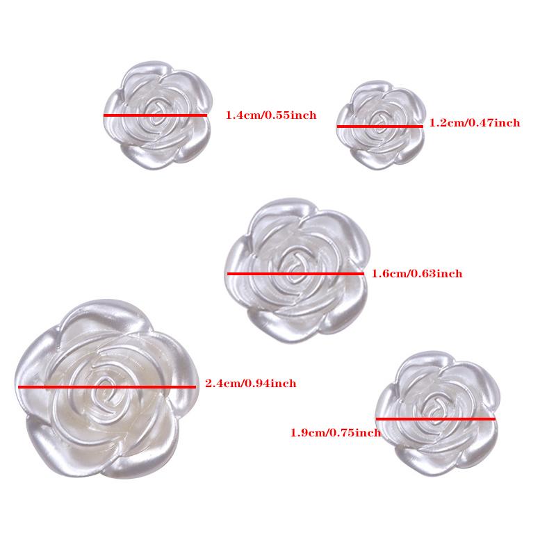 50pcs Imitation Pearl White Rose Camellia Handmade DIY Accessories