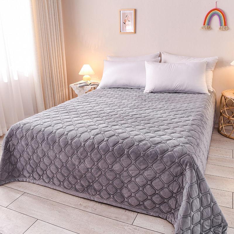 

Простирадла з коралового флісу Стьобані протиковзкі двошарові фланелеві ковдри Теплі ковдри Ковдри для відпочинку Ковдри з кондиціонером 200*230cm сірий