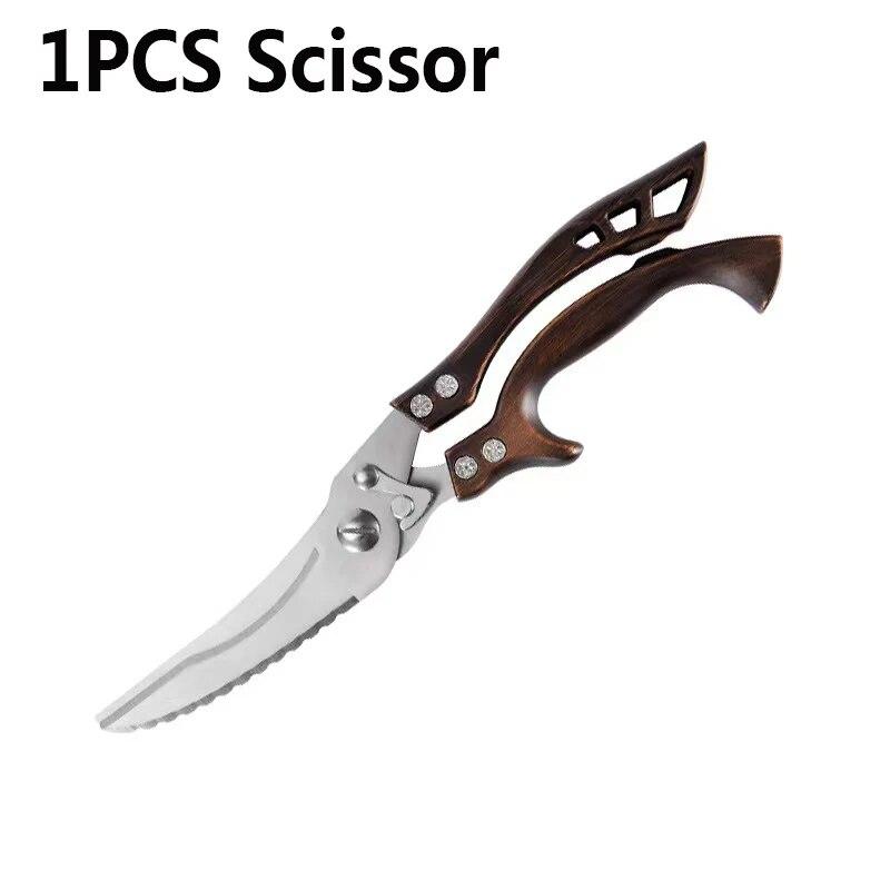 

Сверхмощные кухонные ножницы из нержавеющей стали, ножницы для куриных костей, ножницы для рыбной чешуи, многофункциональные кухонные аксессуары белый