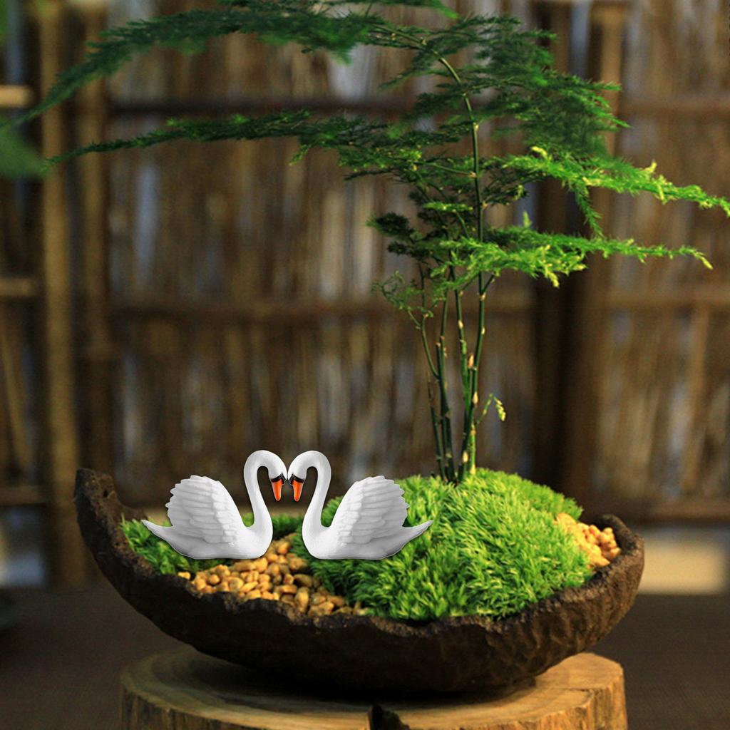 Decorative Duck Bird Figurine Miniature Collection 10Pcs Potted Plant Ornaments Garden Accessories Creative Desk Decors