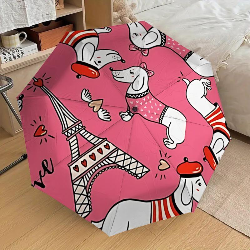 

1pc French Bulldog, Parisian Automatic Folding Umbrella, 8 Ribs Iron Frame, Suitable for Outdoor Travel and Daily Use yy251120213