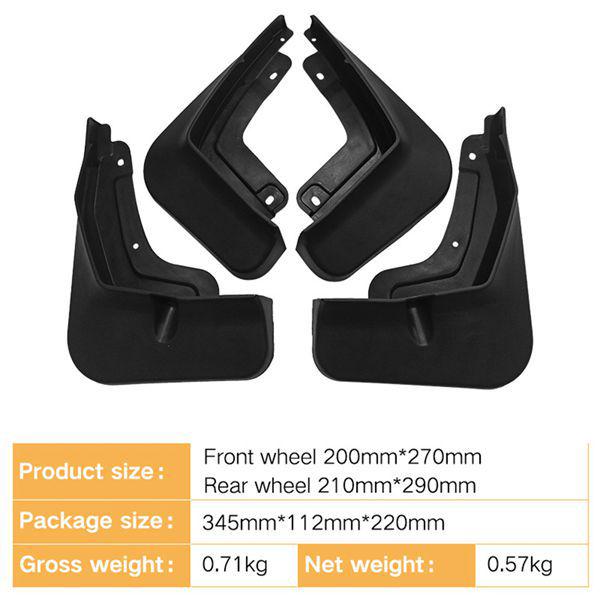 Chery Tiggo Black ABS Mudguards (Set of 1)