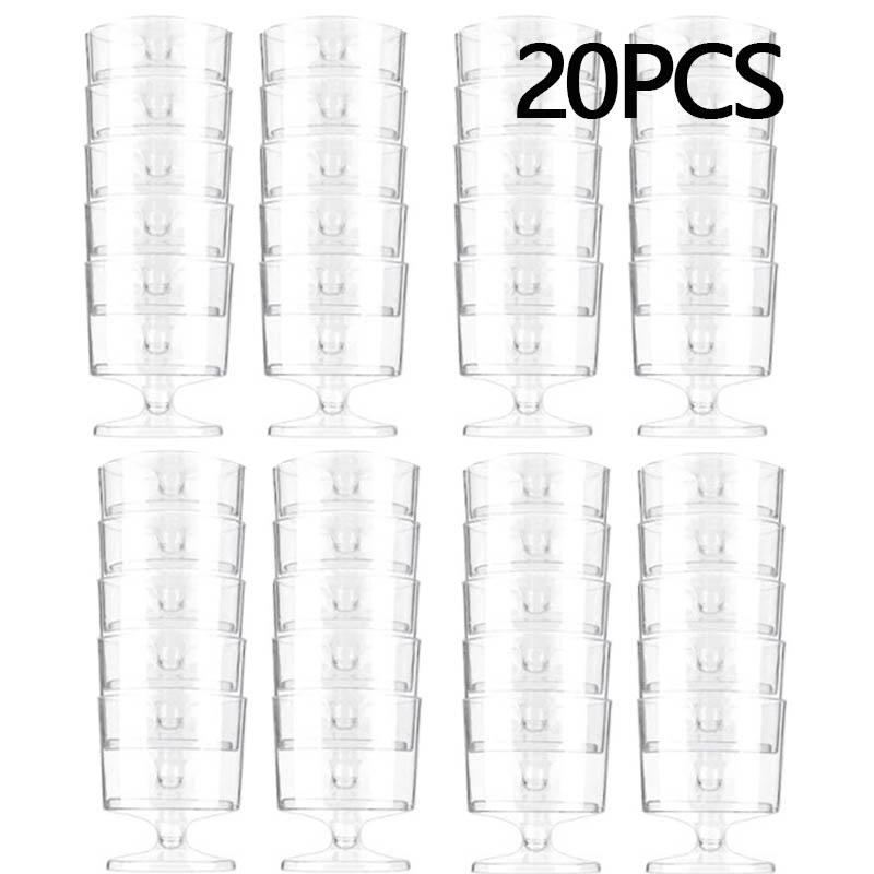 10/20PCS Disposable Dessert Cups Plastic Dessert Cups with Spoons Mousse Ice Cream Appetizers Pudding Party Supplies