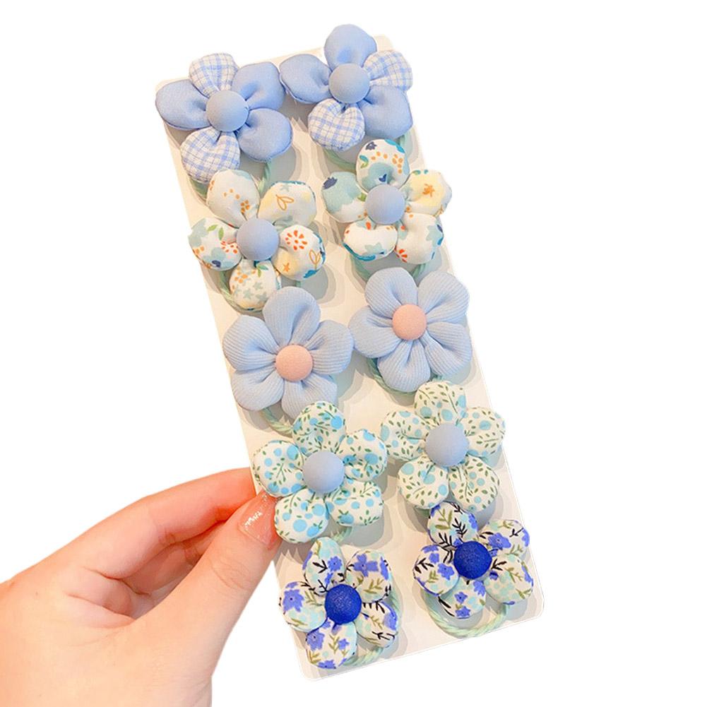 10Pcs Sweet Flower Hair Ties, Cute Bow Elastic Hair Ties for Little Girls Hair Bands Holders, Candy Color Hair Ropes Scrunchies