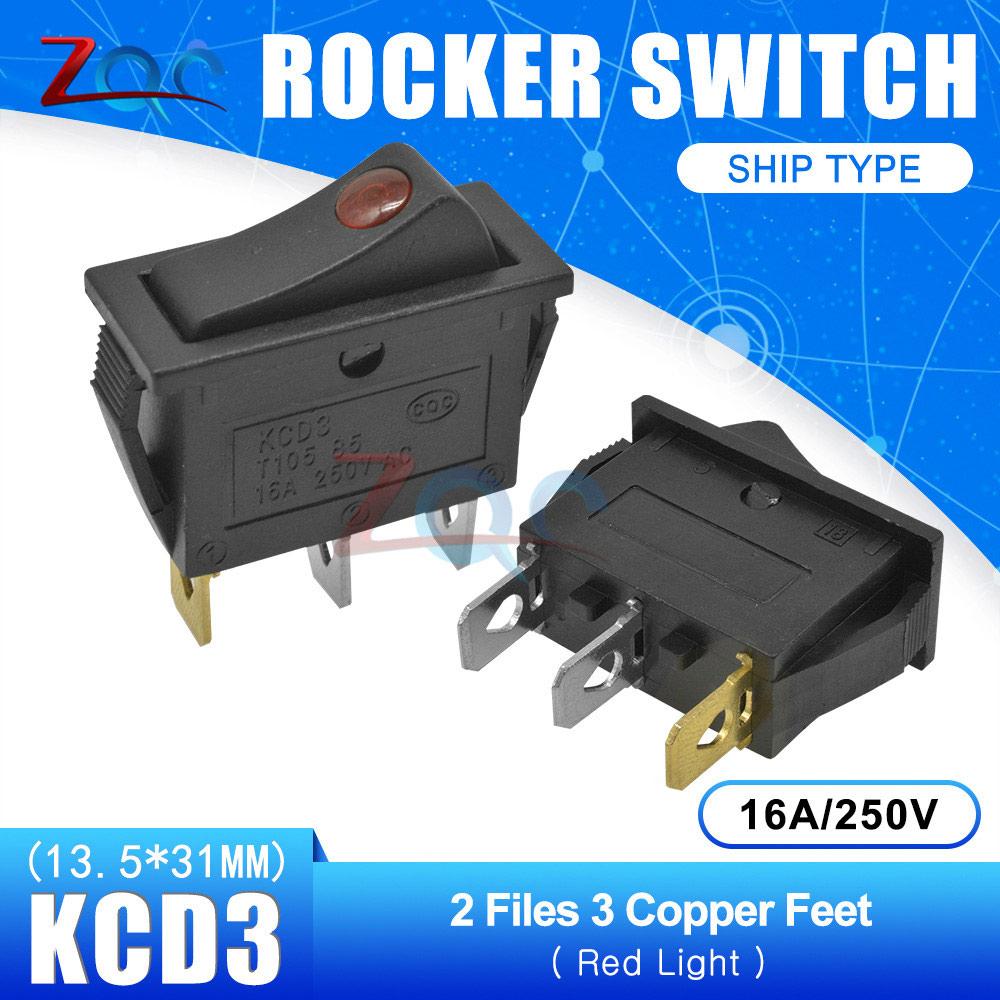 KCD3 Rocker Switch ON-OFF 2 3 Position 2 3 pin 3Pin 2Pin Electrical Equipment Light Power Switch 16A/250V 15A/250V AC Waterproof