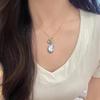 Zhuji Classic Camellia Baroque Pearl Pendant Necklace with Micro-Paved Zircon