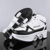 34-43 Four Wheeled Walking Shoes for Children/ Teenagers Roller  Skates for Kids Four Wheeled Deformed Ice Skates for Children
