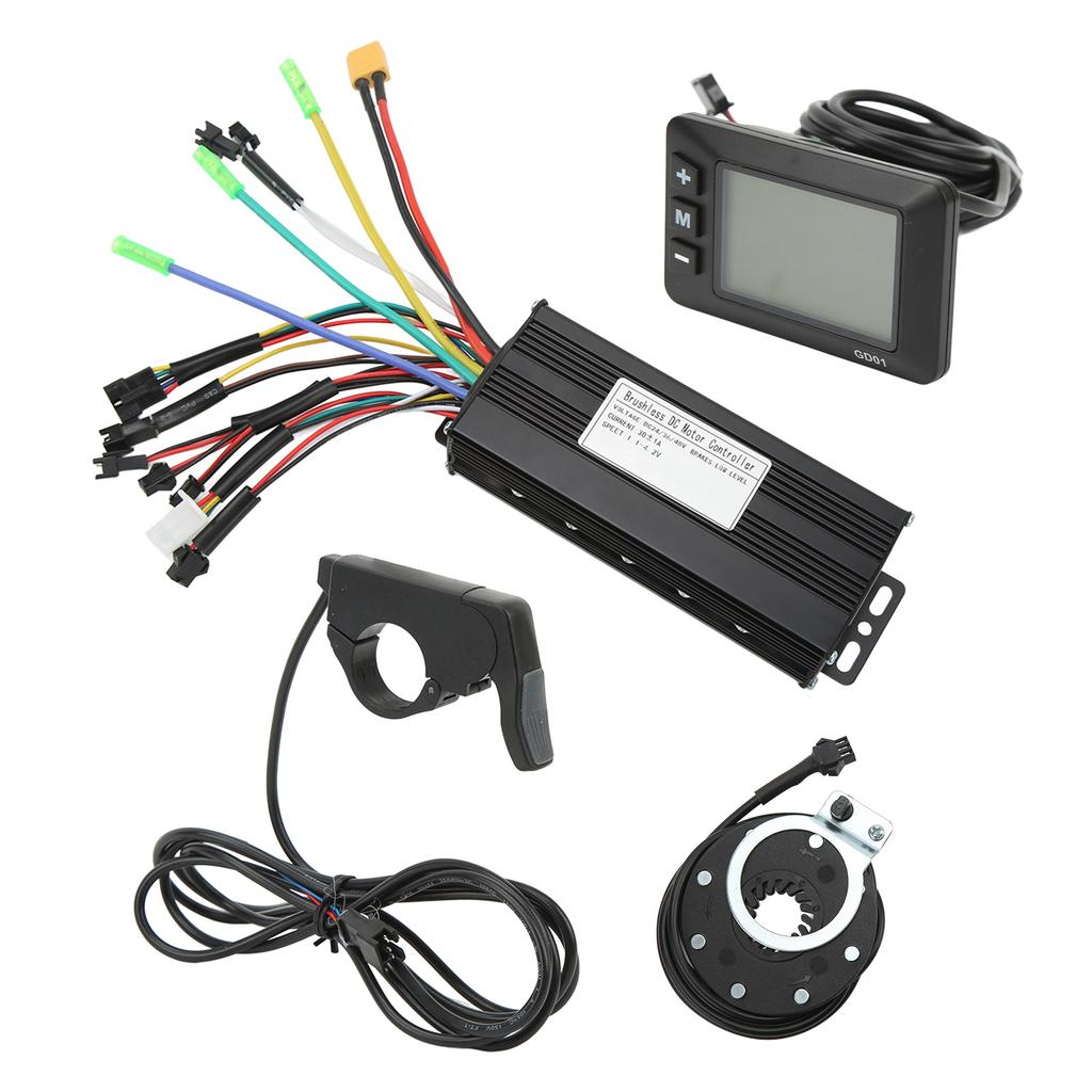 24V 36V 48V 30A Sinewave Controller GD01 Panel with Power Assist Sensor Thumb Throttle Electric Bike Conversion Kit for