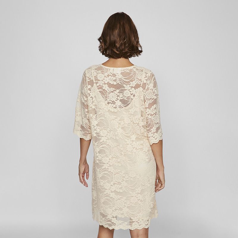 Robe à dentelles Lorna manches 3/4 birch Femme VILA