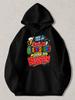 Black Pullover Hoodie with Funny German Beer Graphic Colorful 'No Surprise Already Drunk' Print Casual Streetwear Sweatshirt for P