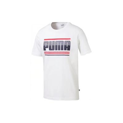 Graficzny T-shirt męski z krótkim rękawem i okrągłym dekoltem o luźnym kroju Biały 580191-02